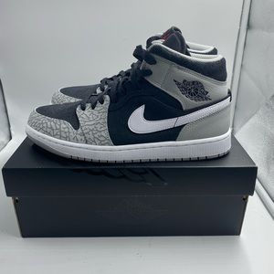 Nike Air Jordan 1 Mid SE 'Elephant Toe' Black Grey DM1200-016 - Men's Size 9